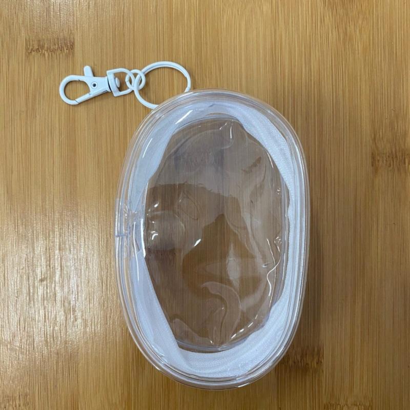 1pc Portable Mini Transparent Zipper Storage Bag, Compact Multifunctional Storage Bag, Headphone and Charger Case with Keychain