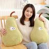 66X40Cm Humanoid Green Pear Plush Pillow Stuffed Kawaii Fruit Cushion Back Support Plushie Sofa Chair Decor Gift