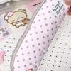 Astuccio Rosa a Pois Stile Coreano da Ragazza - Sacca Portapenne Portatile a Cartoni Animati per Studenti delle Scuole Medie