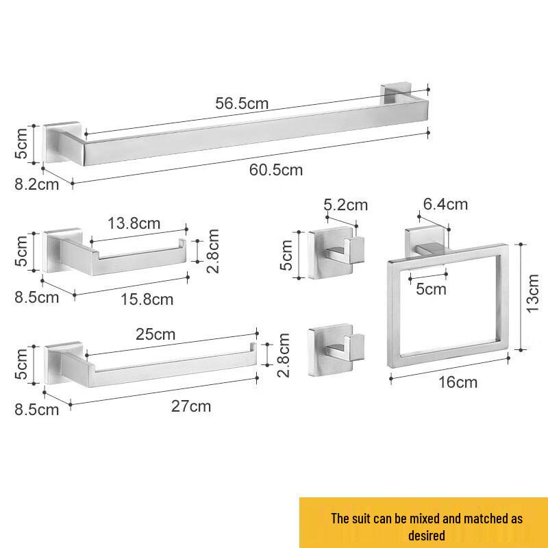 GOWKE Stainless Steel Bathroom Accessory 6-Piece Set