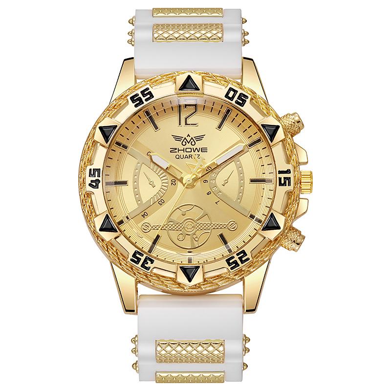 Men s Trendy Quartz Wristwatch with Large Numbers  Alloy Case