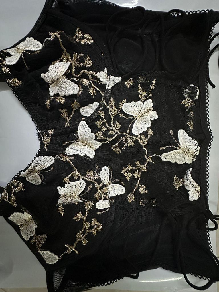 Butterfly Embroidered Backless Camisole Vest for Women