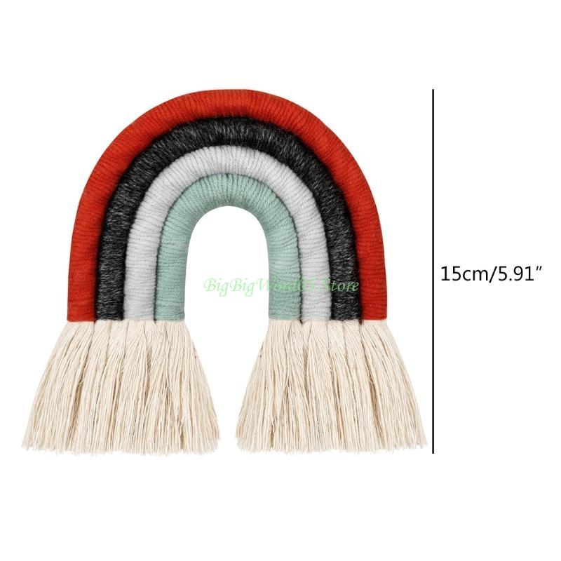 24TE Rainbow Macrame Wall Hanging for Kids Room and Home Decor Wedding Vase Ornament