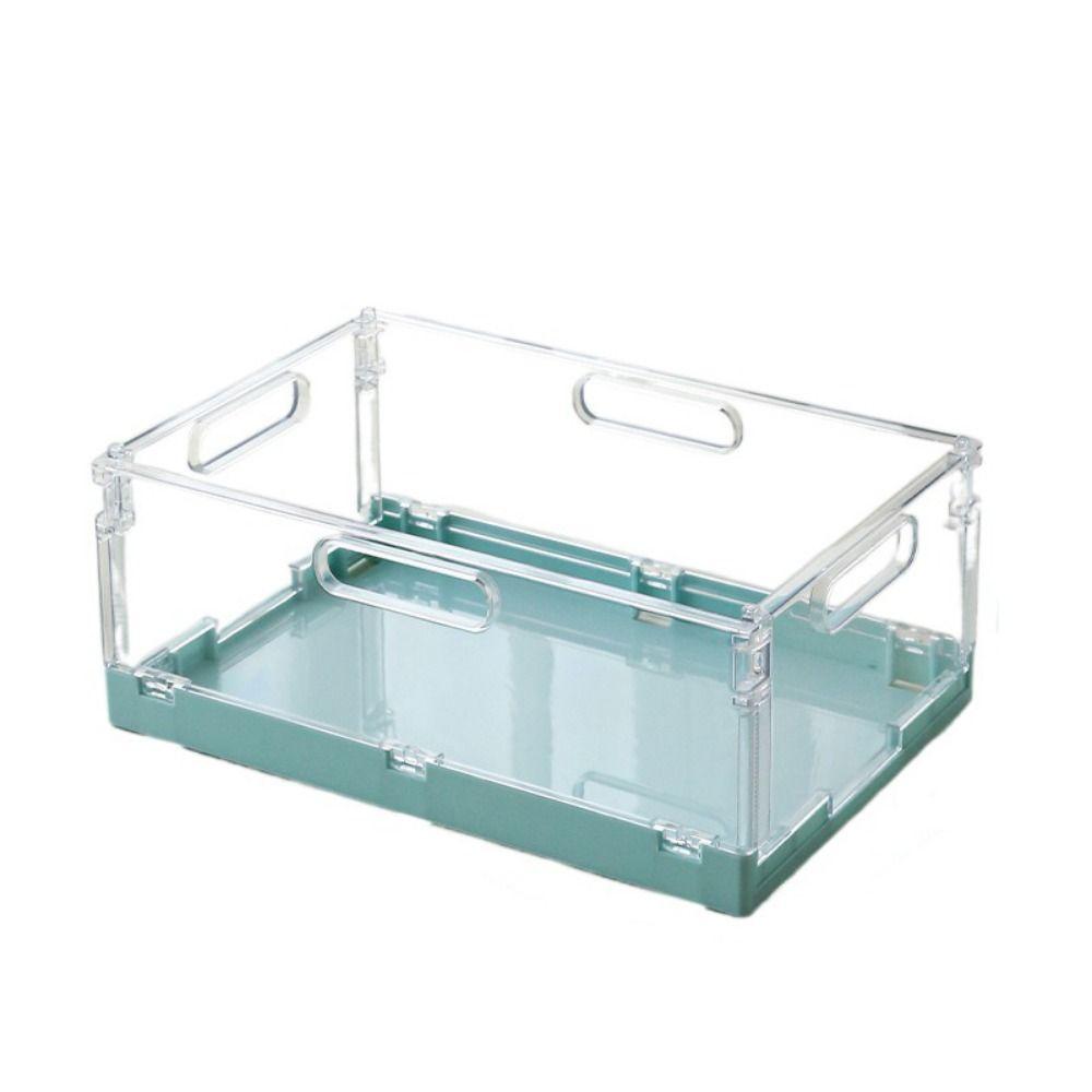 Creative Mini Plastic Baskets Foldable Plastic Collapsible Storage Box Portable Handles Folding Storage Basket Bathroom