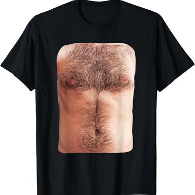 Hairy Chest Funny Halloween Costume Dad T-Shirt