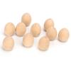 10Pcs Wooden Eggs Vivid Lightweight Portable Not Easily Broken Food Toy Faux Eggs for Family