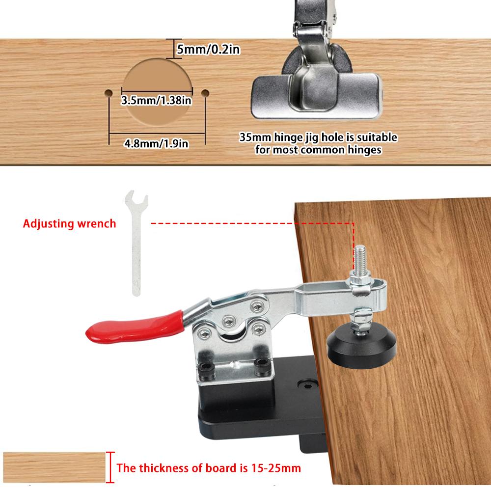 Concealed 35mm Hinge Hole Opener Accurate Locking Hinge Drilling Jig Hole Guide Hole Puncher Locator Woodworking Tool ForCabinet