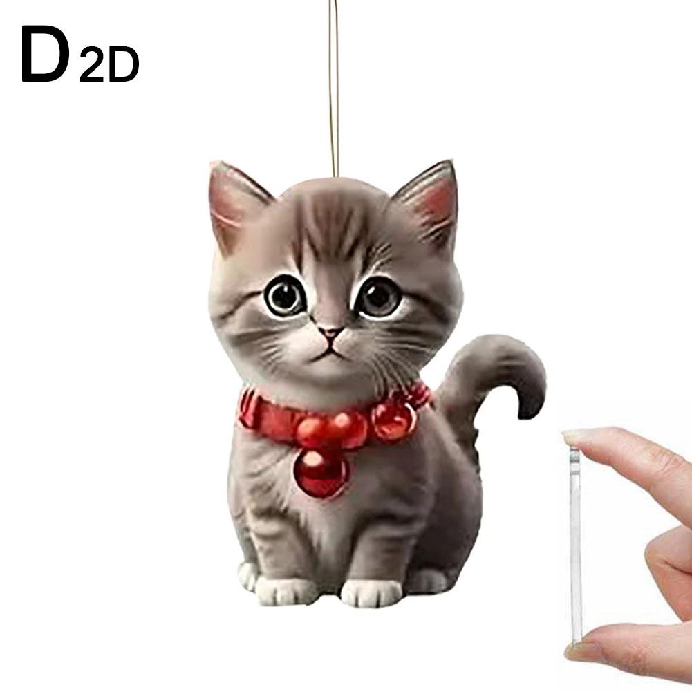 Christmas Tree Hanging Ornaments 2D Acrylic Cat Shaped Pendants Christmas Decorations For Home 2026 Xmas Gifts New Year 2026