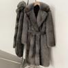 Long thickened high-end celebrity style environmentally friendly fox fur coat autumn and winter new imitation fur coat women's