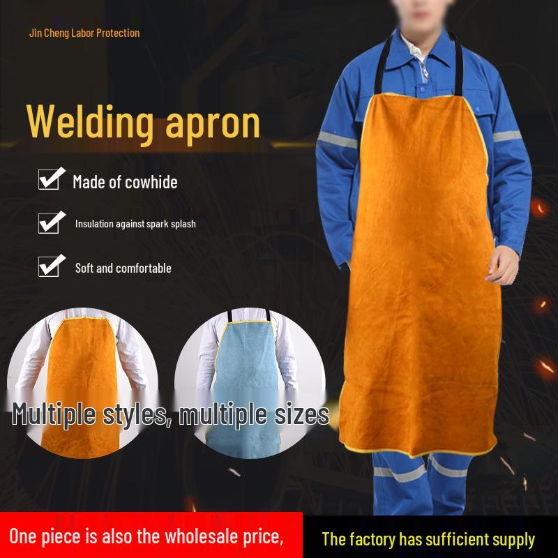 

Утолщенный сварочный фартук из коровьей кожи: Рабочая одежда, устойчивая к искрам и высоким температурам 60x90 cm 3-piece Yellow