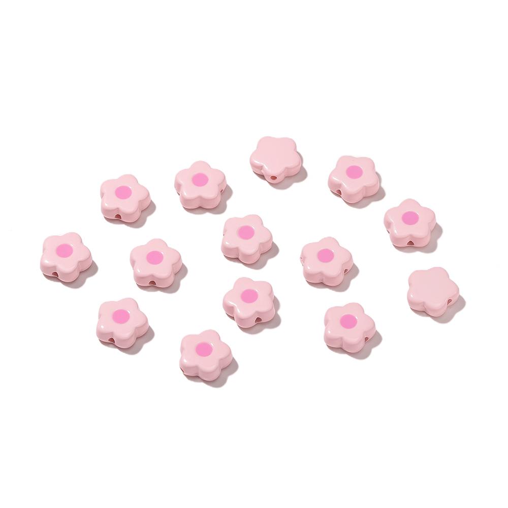 5pcs/Lots Colored Acrylic Enamel Flower Shaped Beads Spacer Loose Beads for DIY Necklace Bracelet Jewelry Making Findings