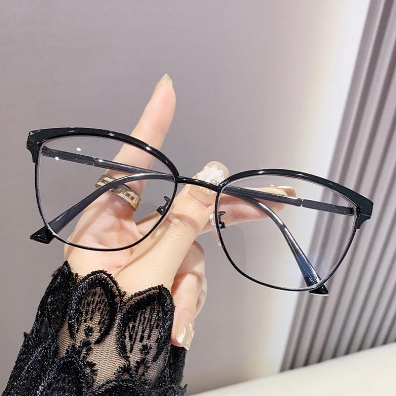 Mode Kattöga Fotokromiska Solglasögon Unisex Glasögon med Färgskiftande Glas Damer Anti Blått Ljus