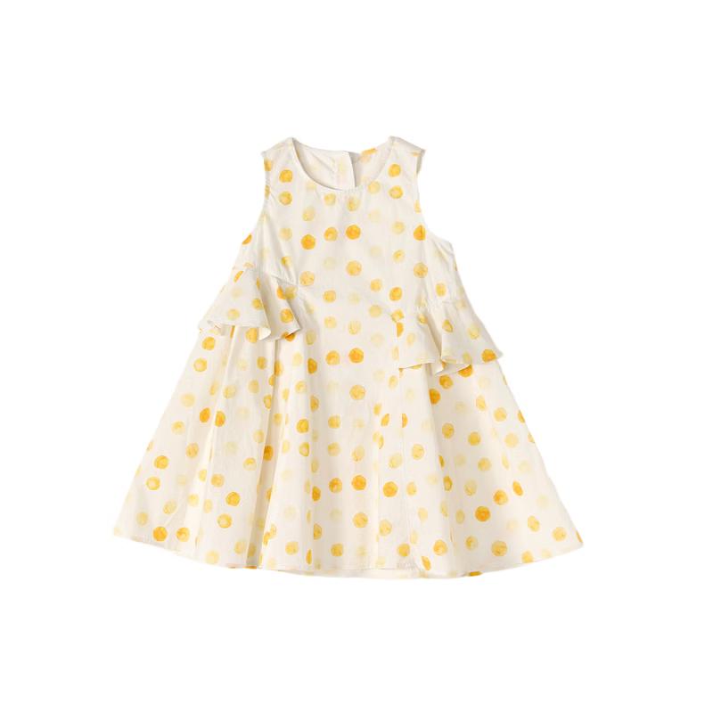Deesha Girls' Sweet Floral A-line Sleeveless Cotton Dress