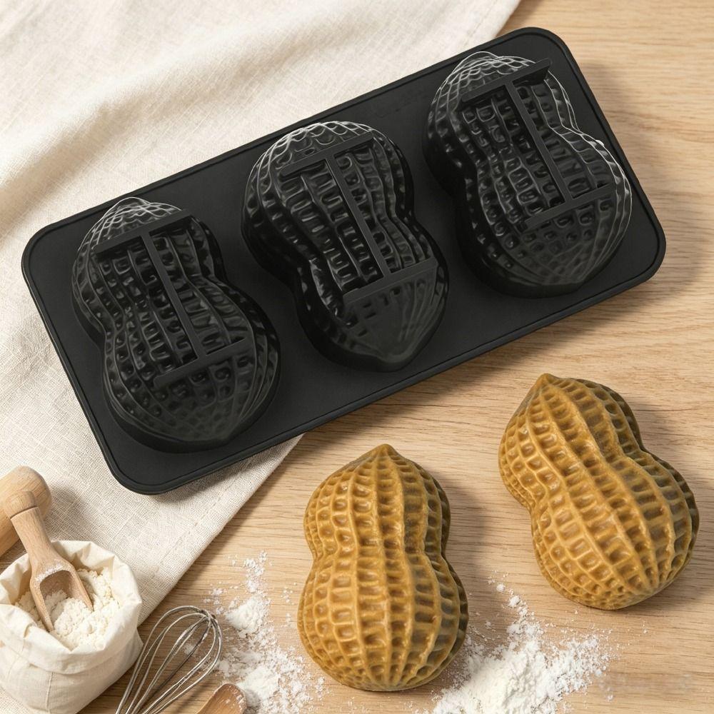 Stampo per Torta Mousse di Arachidi in Silicone per Uso Alimentare 3 Celle Stampo da Forno Nuovo Stampo per Cioccolato Strumenti da Forno
