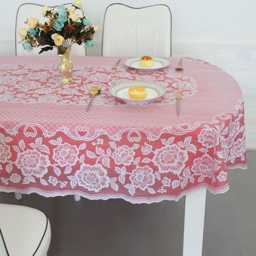 Anti-Scald Oval Tablecloth Embroidered Table Cover Table Decoration Printed Tablecloth Household