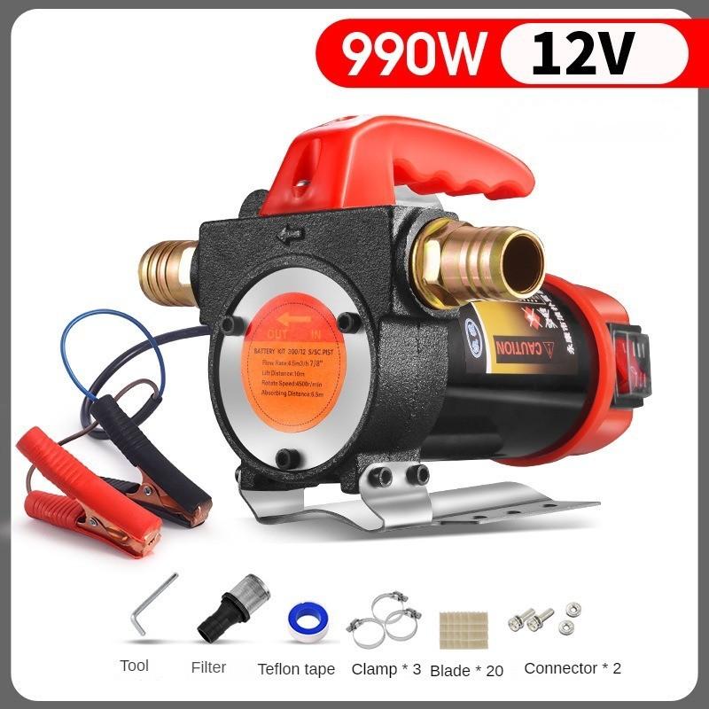 990W Portable Electric Self Priming Oil Pump Small High Power Diesel Pump Corrosion Resistant Fuel Pump