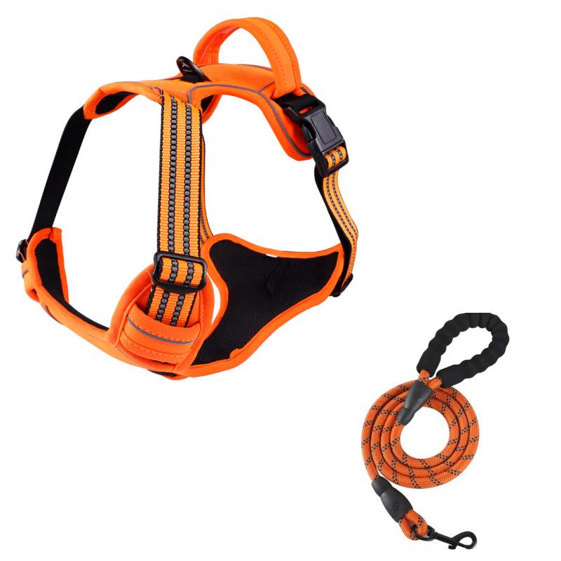 Dog Walking Pet Strap Universal Reflective Vest Dog Leash Chest Back