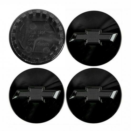 4PCS 66mm Black Bow Tie Wheel Center Hub Caps For Traverse Colorado Blazer