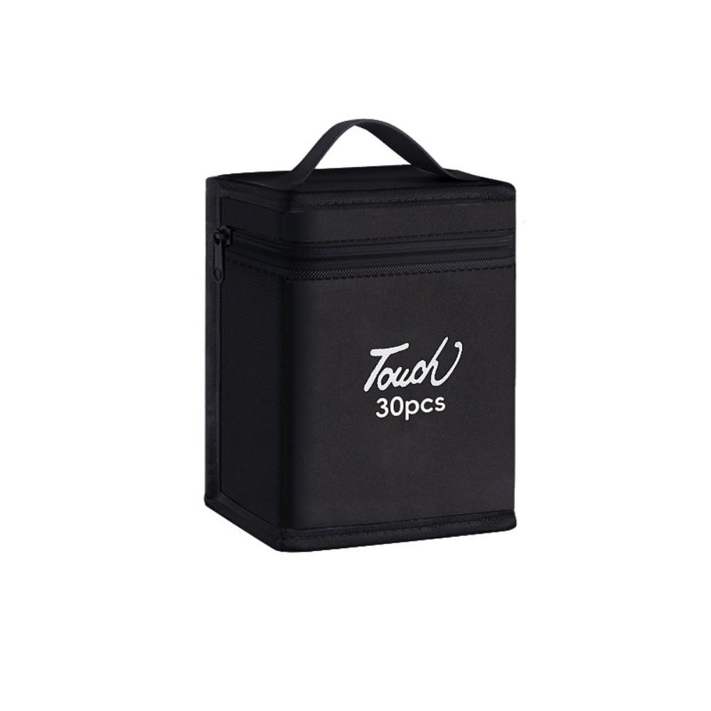 Black Color Marker Pens Storage Bag Massive Storage Zippered Closure Art Markers Organizer Handbag Style Functional Storage