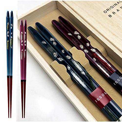 Yamaga Lacquerware Shop - Gift Chopsticks Set - Sakura Akari Design - Pair - Couple's Chopsticks - Made in Japan