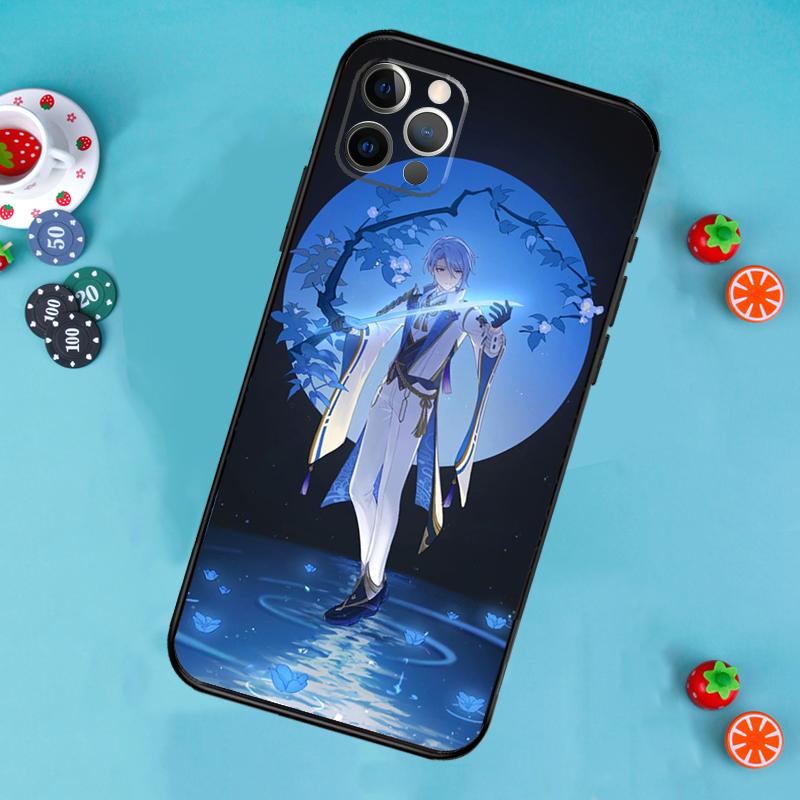Kamisato Ayato Genshin Impact Phone Case For iPhone 17 Air 16 15 14 13 12 11 Pro Max 12 13 mini 15 16 Plus 16e Cover Funda
