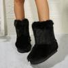 2025 Autumn New Ladies Boots Long Plush Midsole Anti Slip Shoe Fashion Hairy Snow Boot Casual Comfortable Women's Shoes Botas