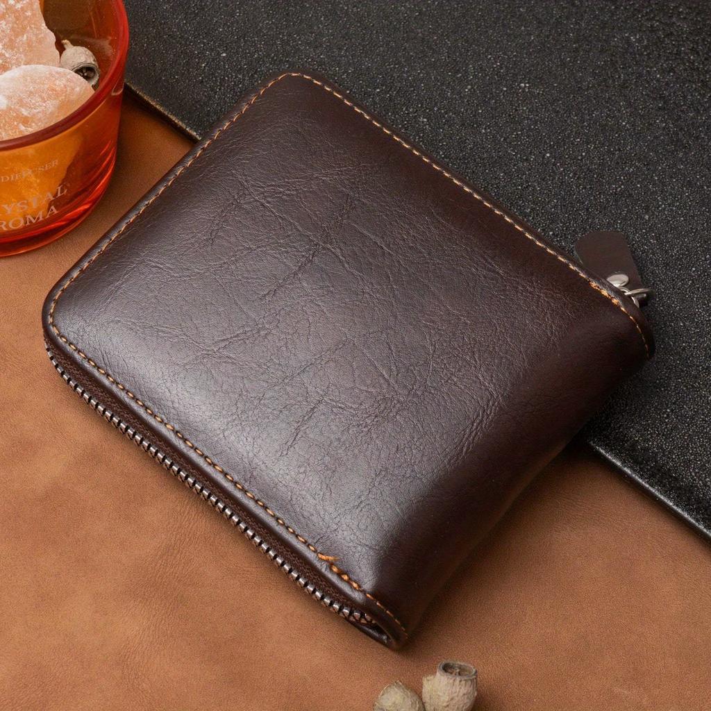 Leder Herren Geldbörse Luxus Herren Geldbörse Männlich Reißverschluss Kartenhalter Mit Münzfach Geldbörsen Geschenke Für Männer Geldbeutel Mini Geldbörse Herren Geldbörse Leder