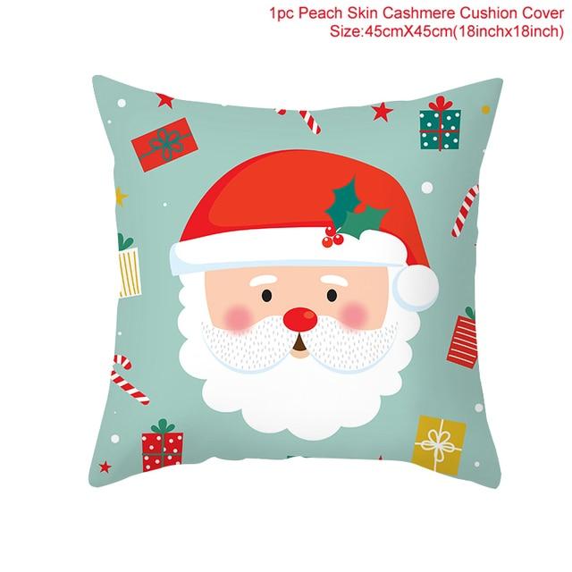 45cm Christmas Cushion Cover Navidad Merry Christmas Decorations For Home Xmas Noel Cristmas Ornaments New Year Gifts