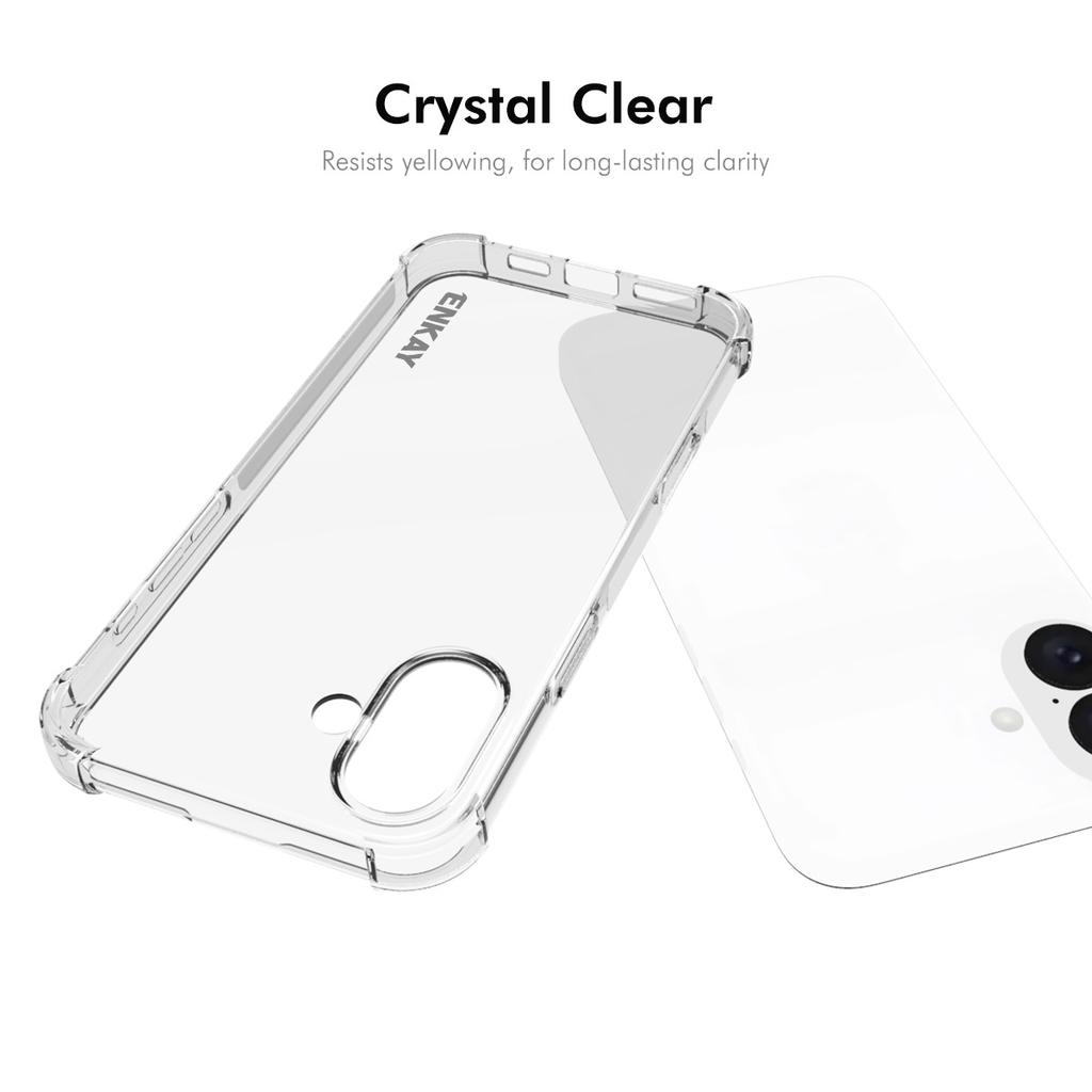 ENKAY HAT PRINCE For iPhone 16 Case Transparent TPU Drop-Proof Phone Cover