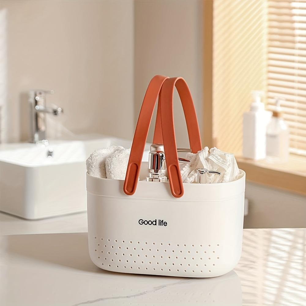 

Bath Basket Handheld Student Bathhouse Plastic Bath Basket Bathroom Bath Shampoo Storage Basket Bath Basket білий