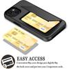 for iPhone 13 Mini Case with Card Holder,Credit Card Slot Protective Wallet Case - Grey