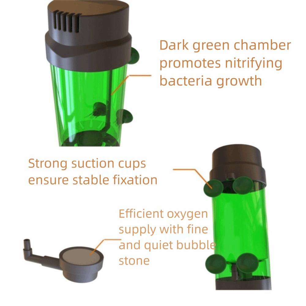 With Air Stone Fluidized Moving Bed Filter Easy Installation High Efficiency Bubble Bio Media Reactor Bio Media Aquarium Filter