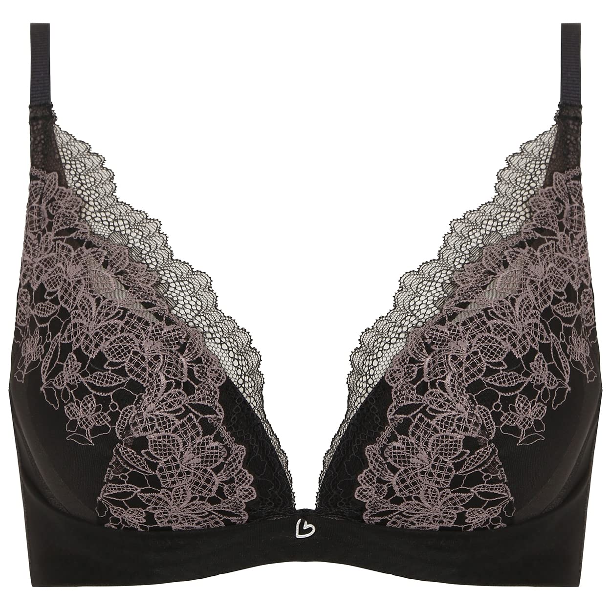 

Style by Triumph Charming Glamor Slimline Deep V Tulle M014 F80 Amo s Bra, Veil, Women s, (Black),