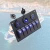 Rocker Switch Panel 6 Gang 12V/24V Universal Multifunctional LED Backlit ON/Off