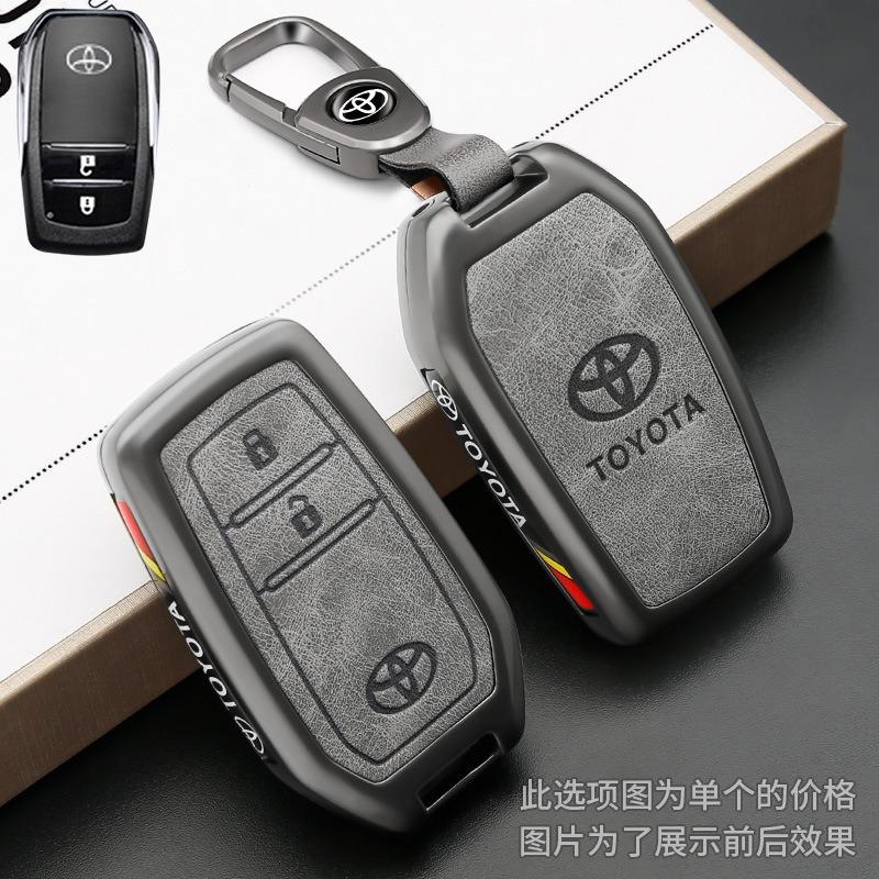 bzbn8 Car Key Case Cover Bag Shell For Toyota C-HR Prius RAV 4 Camry Corolla Land Cruiser 200 Prado Crown TLK 200 Yaris Cross Hilux