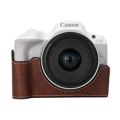 Camera Half Case for Canon EOS R50 Protector Base Cover Pouch PU Leather