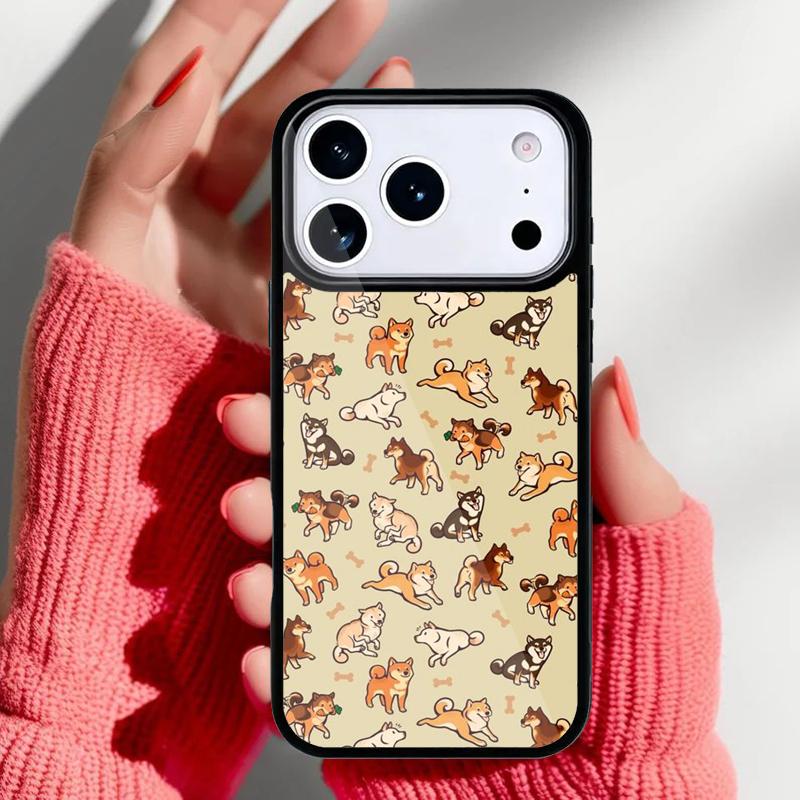 Cute Kawaii Shiba Inu Phone Case for iPhone 17 16 15 14 13 Pro Max Back Cover for 12 11 Pro Coque