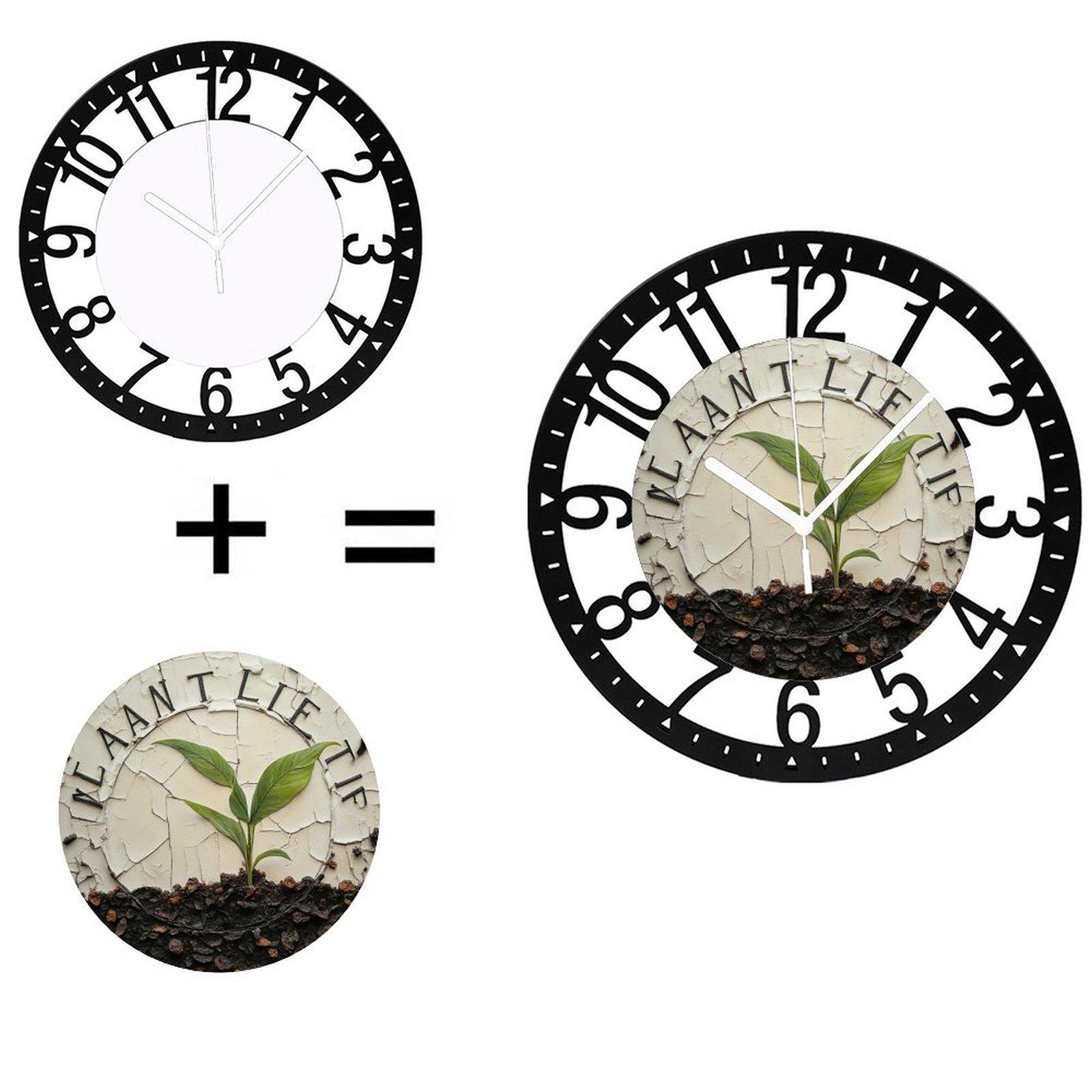 Industrial Loft Style 25cm Diameter Iron Circular Wall Clock (Black,10 inch(25.40cm)) чёрный