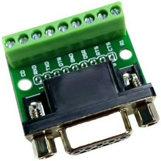 DB9 Male-to-Female Screw Terminal Block 9-Pin RS232/RS485 Converter