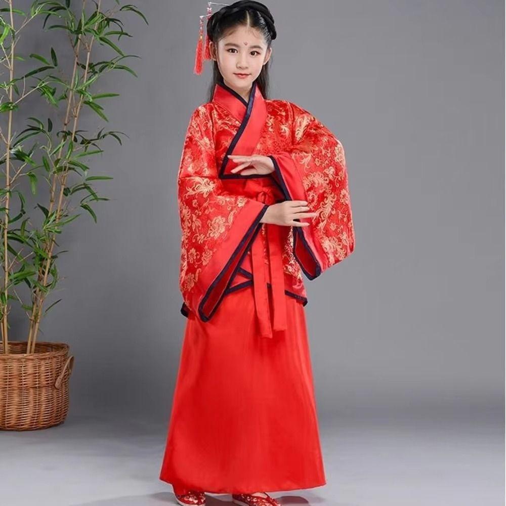Silk Robe Hanfu Dress Ethnic Chinese Traditional Clothes Fashion Chinese Style Clothes Girls
