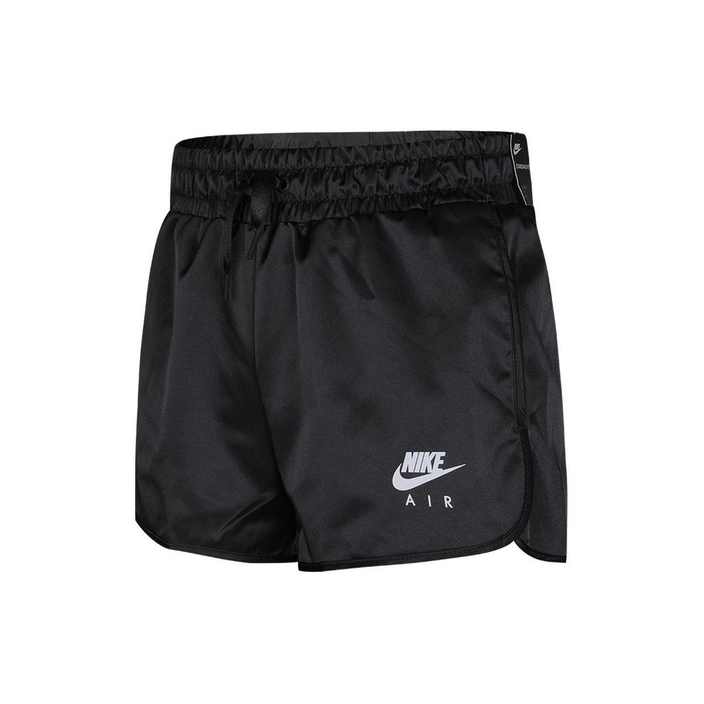 Nike Solid Color Brand Logo Print Elastic Waist Straight Casual Shorts Women shorts Black BV4630-010