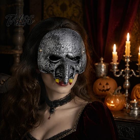 Dekorative Gotische Maske, Gruselige Halloween-Vampir-Schädelmaske, Horror-Halbmaske für Maskenball, Kostüm, Cosplay-Requisite
