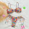 Women's Triangle Bikini: Split Swimsuit with Chest Pad, No Underwire, Sexy Print Swimwear