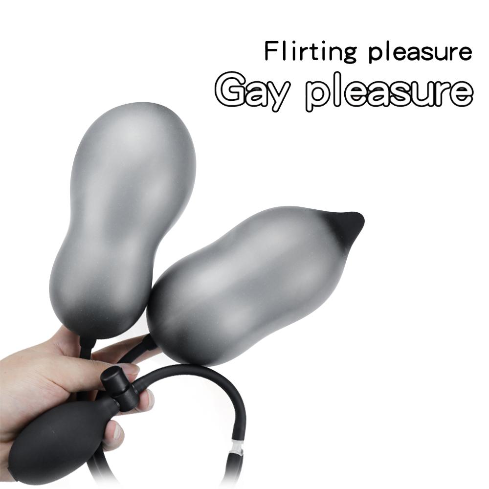 Double Head Inflatable Anal Plug Vacuum Pump Anal Dilator Butt Plug Prostate Massager BDSM Adult Couple Sex Games Sex Toys