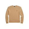 Polo FW22 Solid Color Cable Knit Sweater Men Sweater Brown MNPOSWE16821235-200