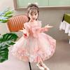 Lolita Girls Princess Dress Spring Autumn Children's Long Sleeve Pink Dress Lace Bow Decoration Sweet A-line Skirt Fairy Set