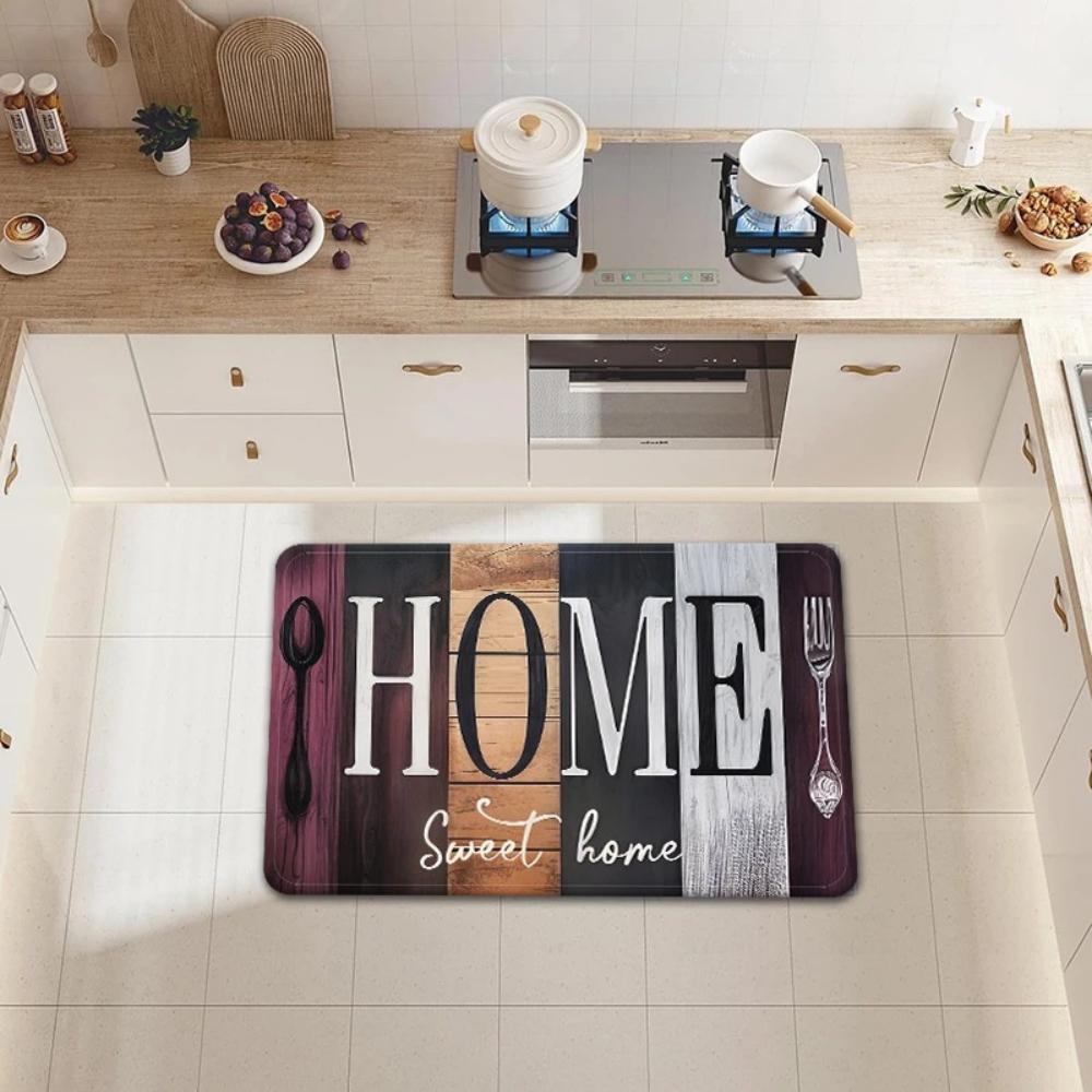 1Pc Wooden Box Print Door Mat Absorbent Washable Home Decor Carpet Kitchen Bedroom Hallway Laundry Living Room Porch Floor Mat