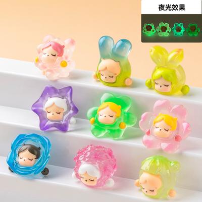 9pcs/Set Flower Fairy Figure Toy Luminous Series Mini Figurine Desktop Decoration Model Ornaments Toys Girls Christmas Gifts