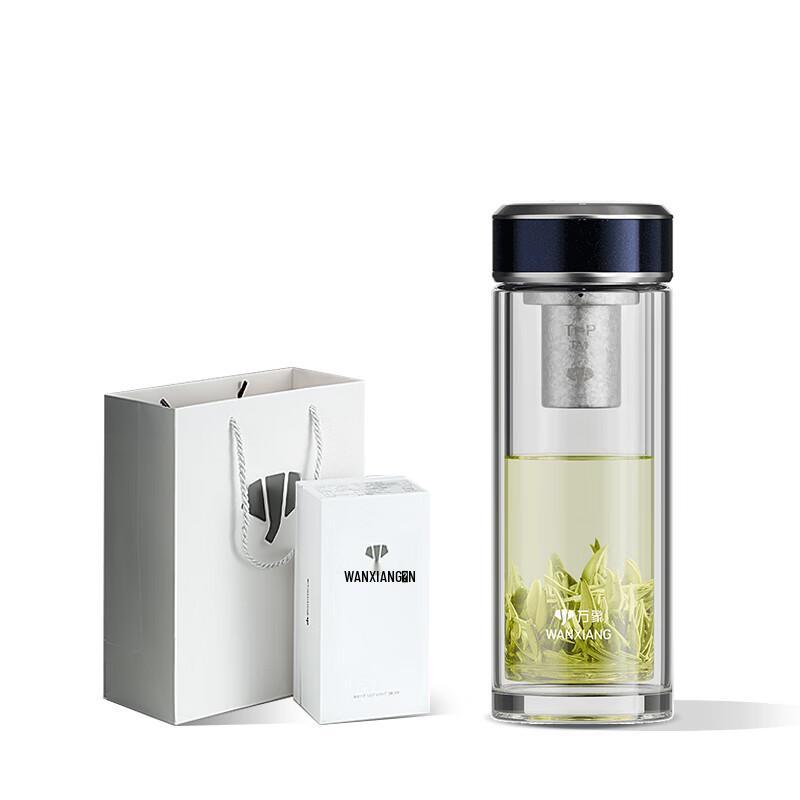 

Wanxiang Luminous Titanium Silver Antibacterial Double-Layer Glass Cup with Tea Infuser