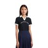 Anta Tennis Series Color Block Pullover Short Sleeve Polo Shirt Women Tops Black 162423107-2